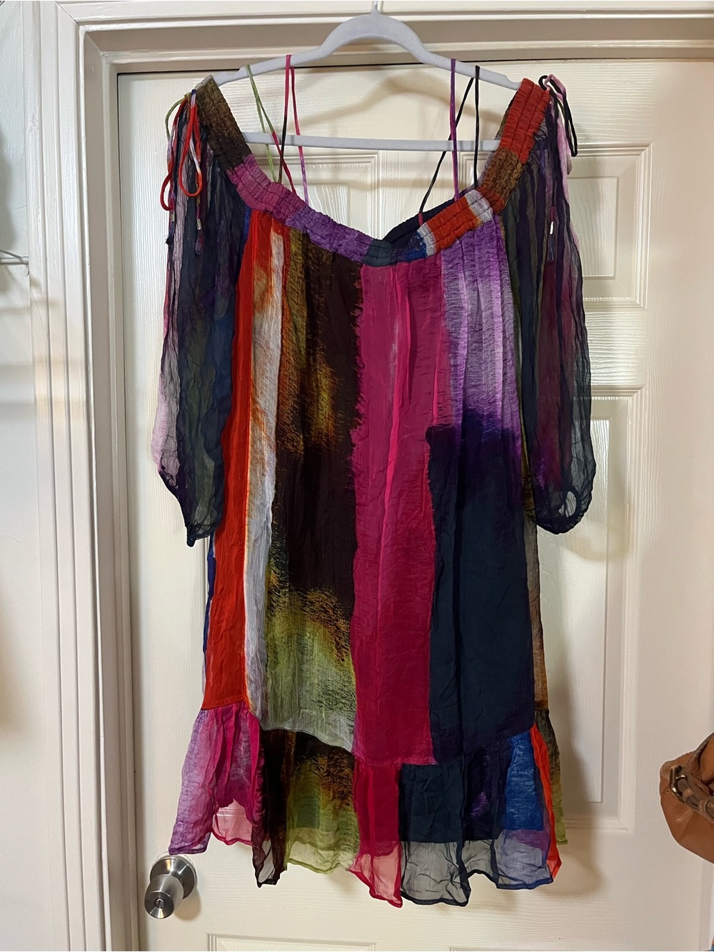 NWT Anthropologie Floreat Multicolor Boho Off Shoulder Midi Dress XL $178